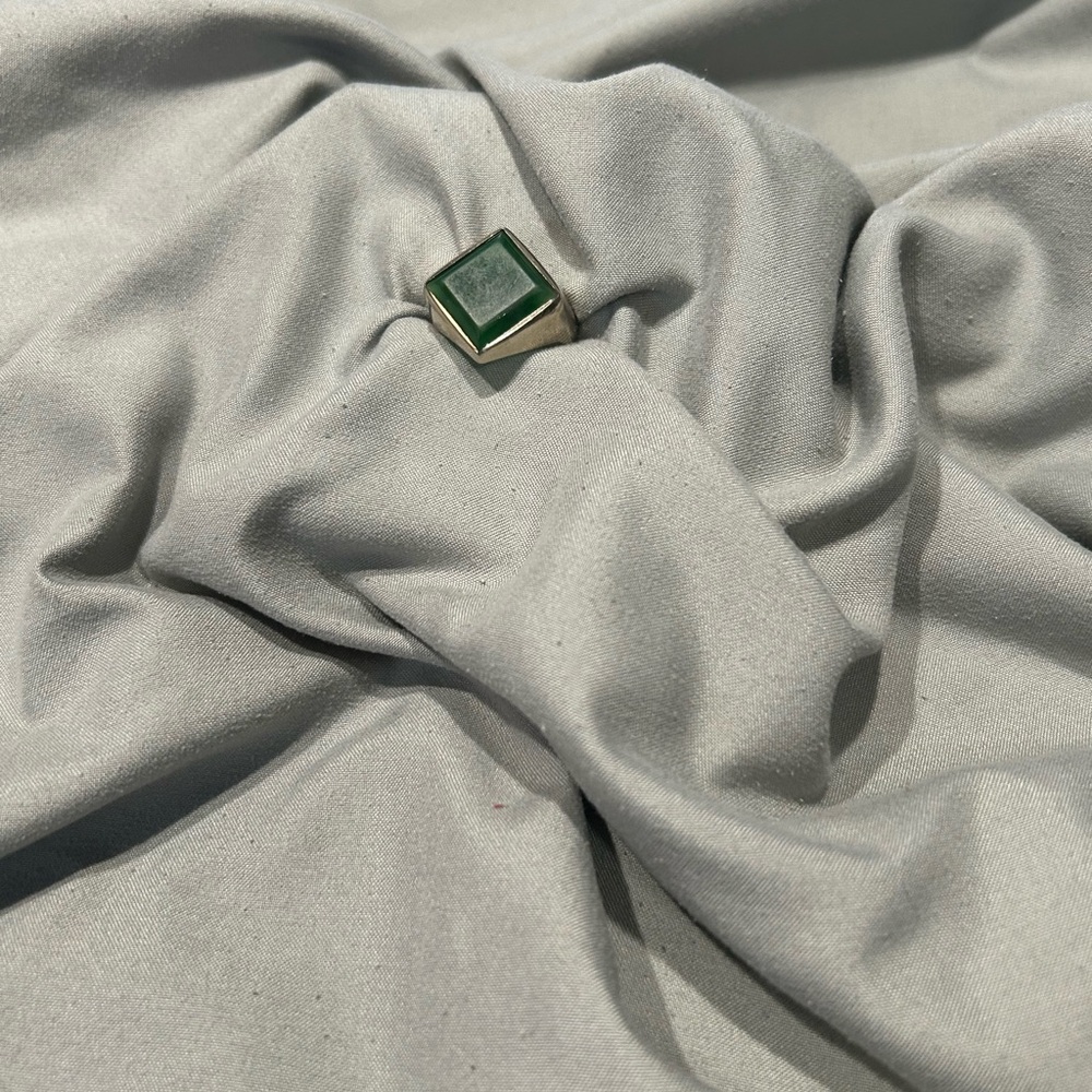 Art deco green onyx Ring